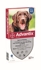 Advantix voor honden van 25 tot 40 kg. 4 pipetten
